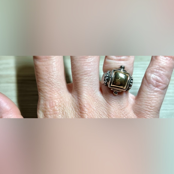 Vintage Designer ESPO Sterling Silver & 14K Yellow Gold Ring, Size 6, 8.1g - Picture 8 of 10